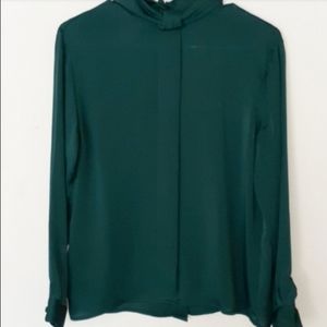 Jones NY Satin Mock Neck Blouse